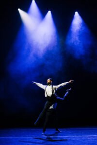 My Dear Watson_Lumosco_Jorrell-  Dancer Jorrell Lawyer-Jefferson in "My Dear Watson", choreographed by Joshua L. Peugh (full-length production in 2023), photo credit to Lumosco Photo, Sam Fink